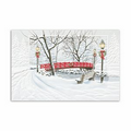 Red Bridge Crossing Greeting Card - Red Lined White Fastick  Envelope